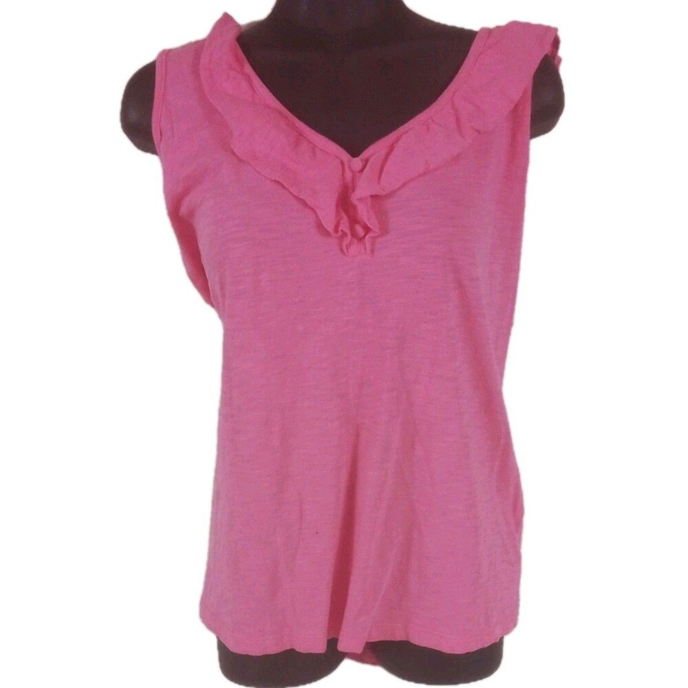 Women Lily Pulitzer Pink Sleeveless Shirt Small Hole / Stain Size XL
